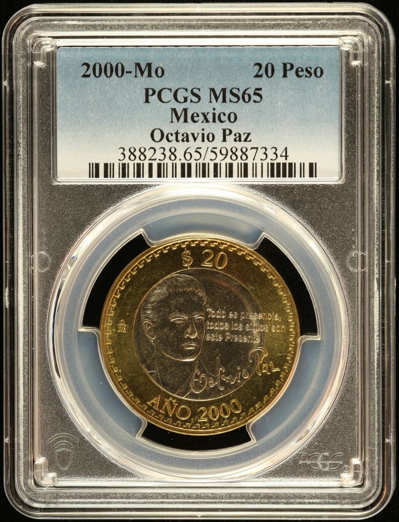 Modern Silver & Minors 20 Peso 2000 Mo PCGS MS65 0149014