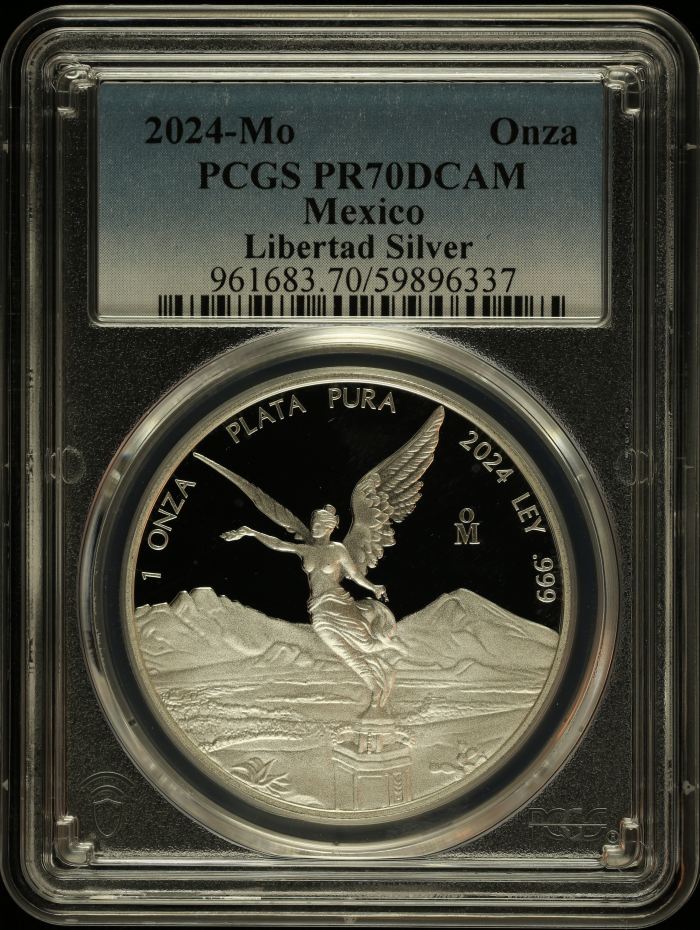 Modern Silver & Minors Onza 2024 Mo PCGS PR70DCAM 0147844Modern Silver & Minors Onza 2024 Mo PCGS PR70DCAM 0147844