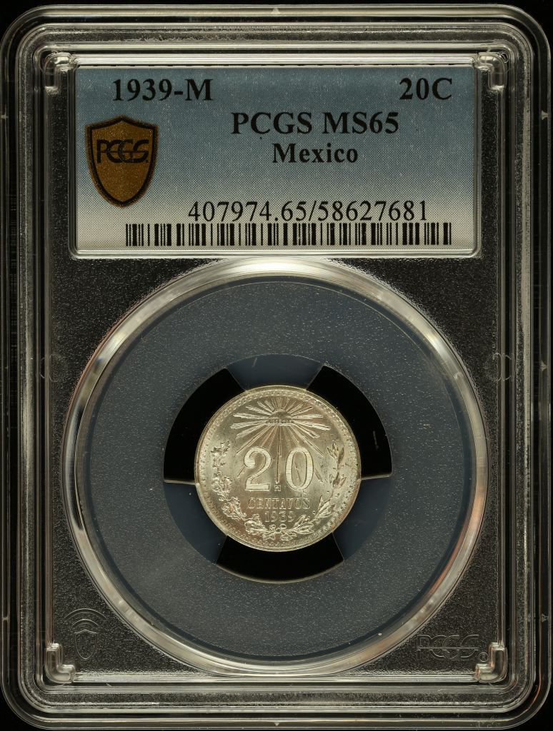 Modern Silver & Minors 20 Centavo 1939 M PCGS MS65 0147614