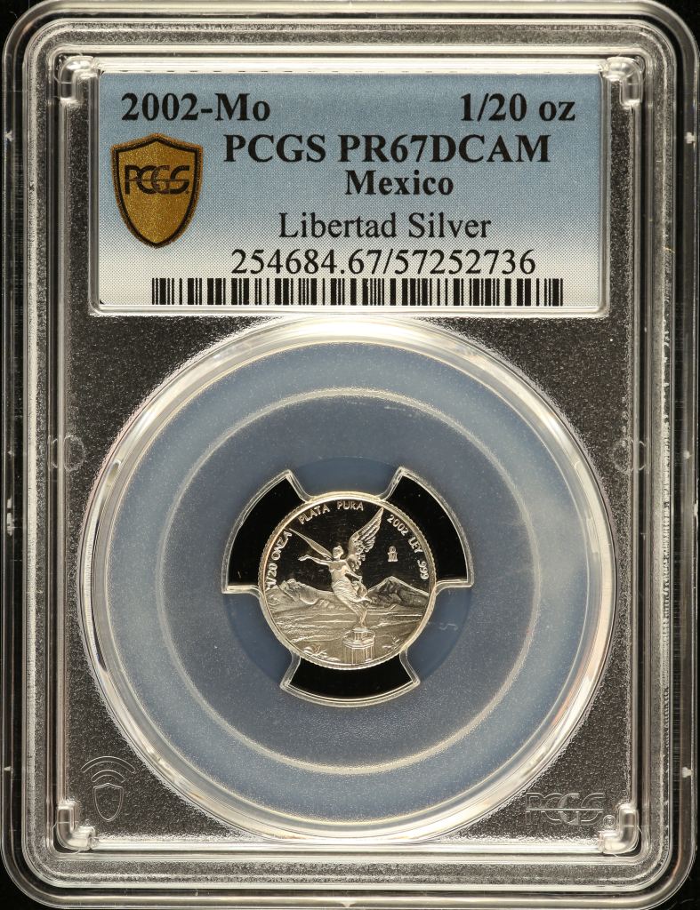 Modern Silver & Minors 1/20 Onza 2002 Mo PCGS PR67DCAM 0149357