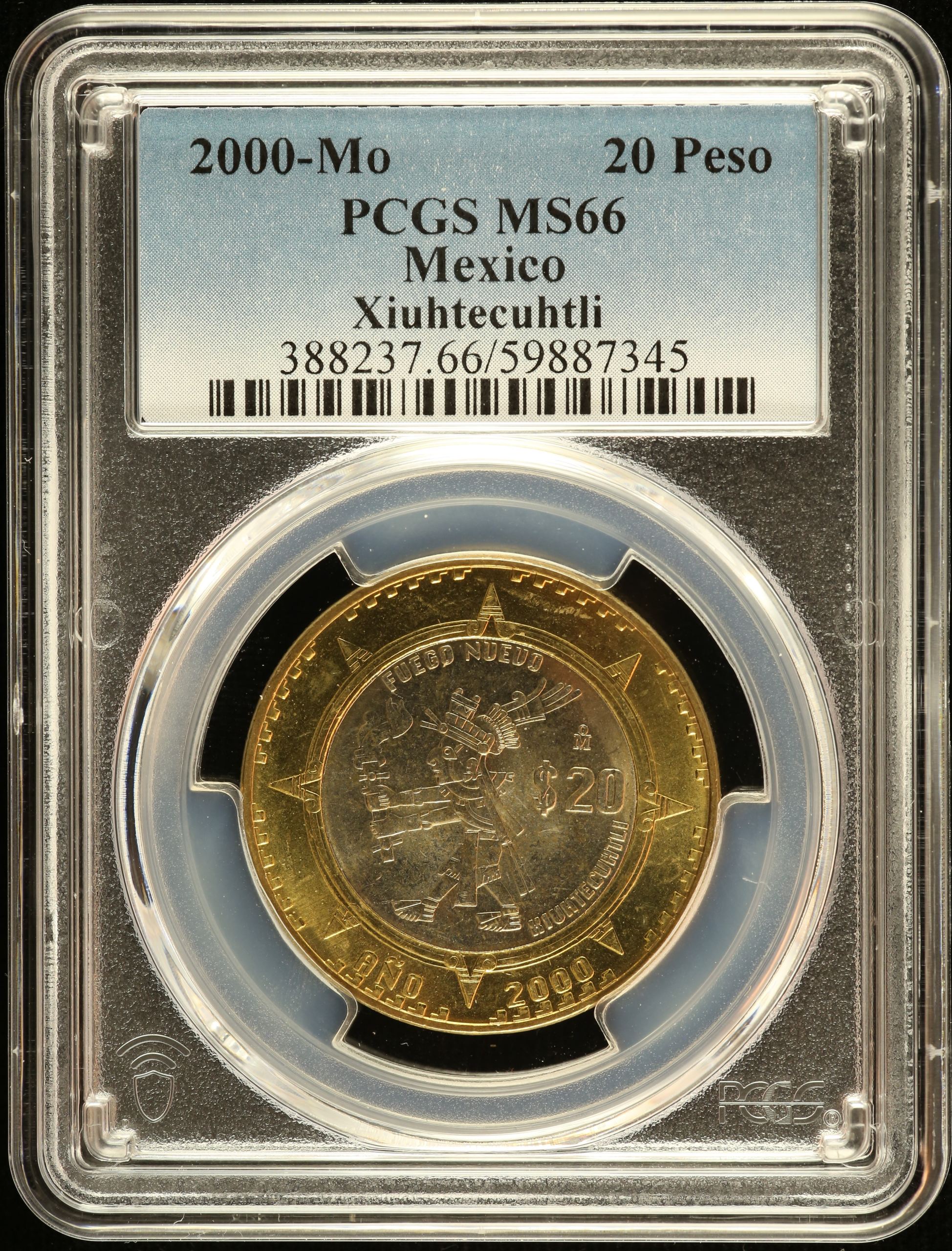 Modern Silver & Minors 20 Peso 2000 Mo PCGS MS66 0149036