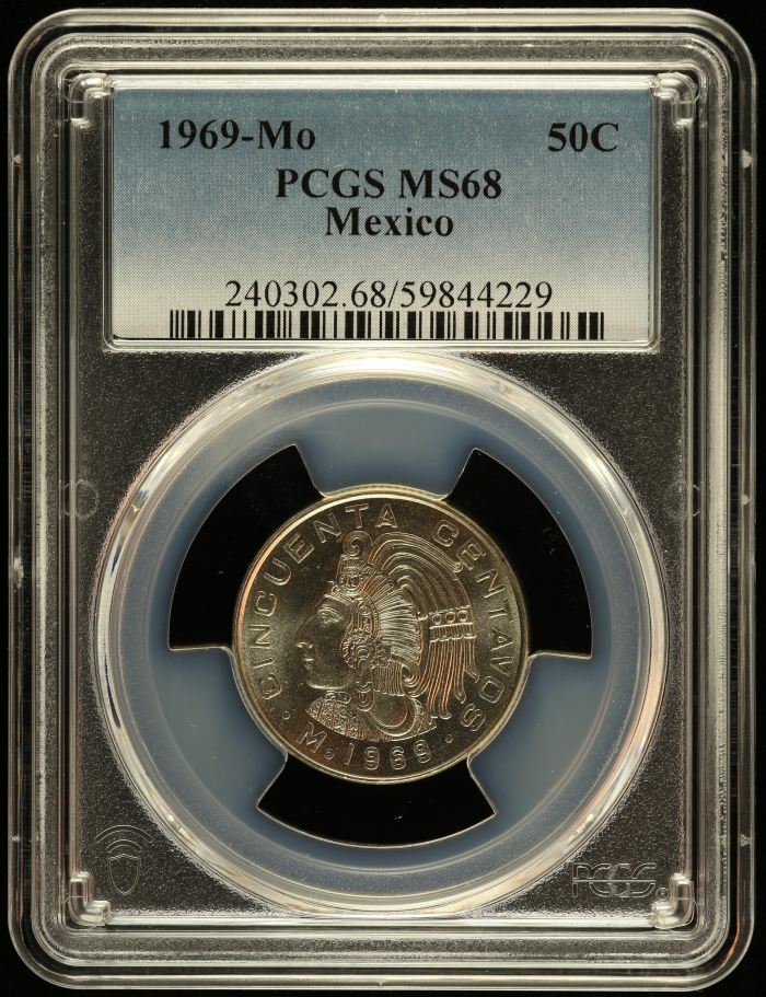 Modern Silver & Minors 50 Centavo 1969 Mo PCGS MS68 0148858Modern Silver & Minors 50 Centavo 1969 Mo PCGS MS68 0148858