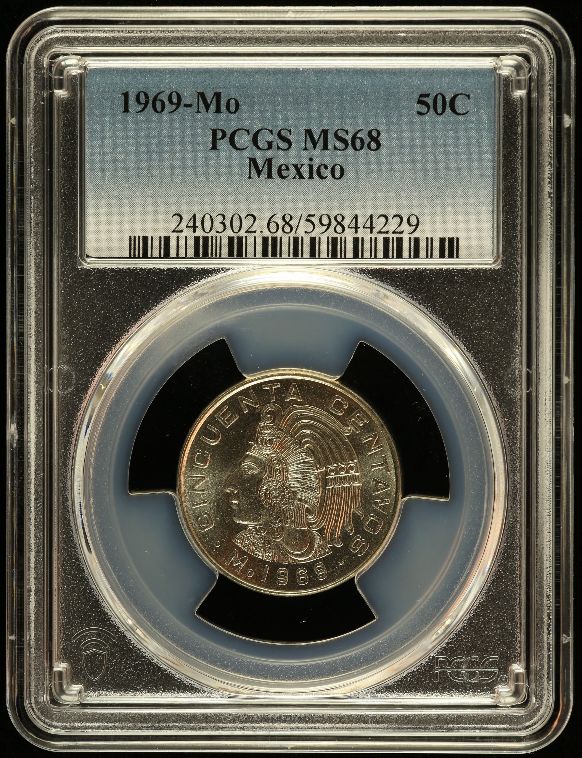 Modern Silver & Minors 50 Centavo 1969 Mo PCGS MS68 0148858