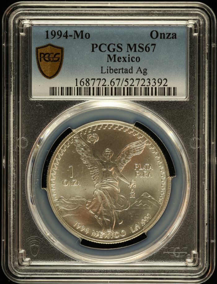 Modern Silver & Minors Onza 1994 Mo PCGS MS67 0149610Modern Silver & Minors Onza 1994 Mo PCGS MS67 0149610