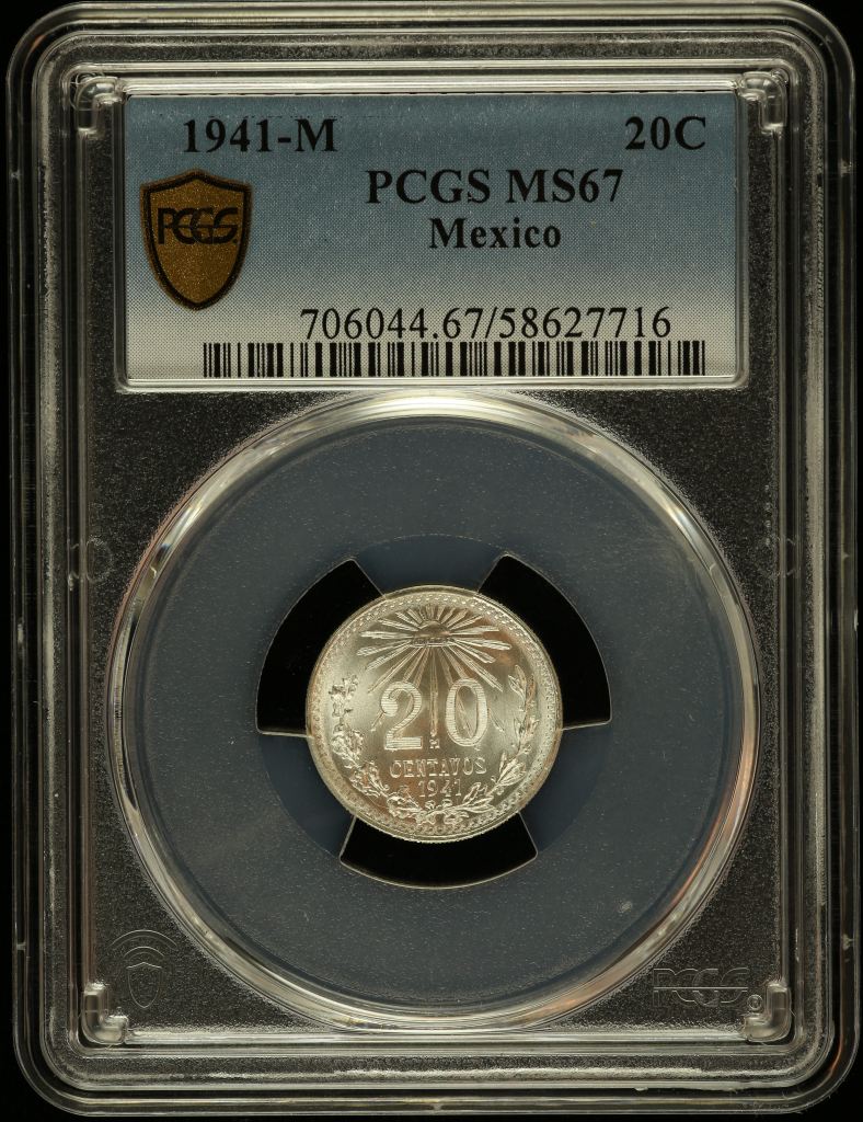Modern Silver & Minors 20 Centavo 1941 M PCGS MS67 0147284