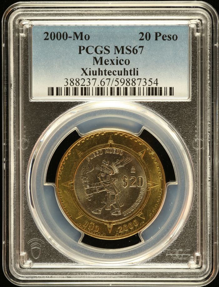 Modern Silver & Minors 20 Peso 2000 Mo PCGS MS67 0149044Modern Silver & Minors 20 Peso 2000 Mo PCGS MS67 0149044