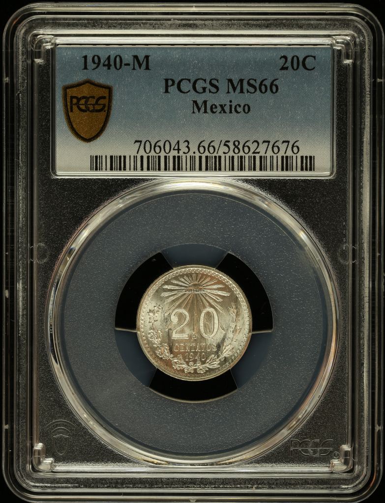 Modern Silver & Minors 20 Centavo 1940 M PCGS MS66 0147615