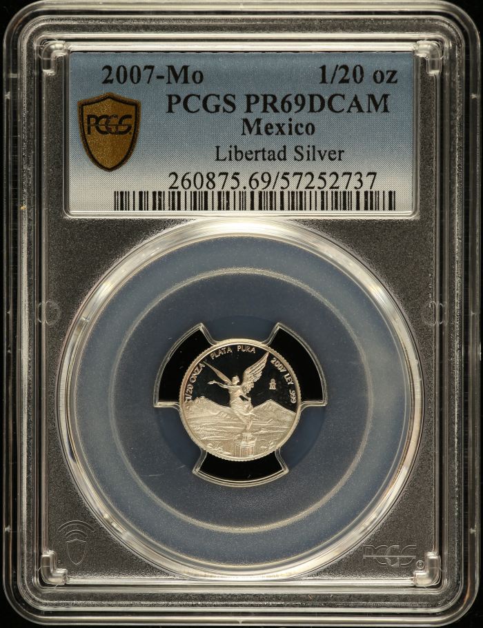 Modern Silver & Minors 1/20 Onza 2007 Mo PCGS PR69DCAM 0149358Modern Silver & Minors 1/20 Onza 2007 Mo PCGS PR69DCAM 0149358