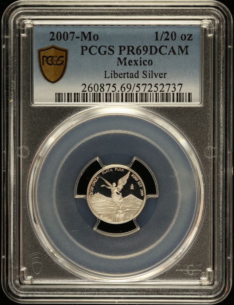 Modern Silver & Minors 1/20 Onza 2007 Mo PCGS PR69DCAM 0149358