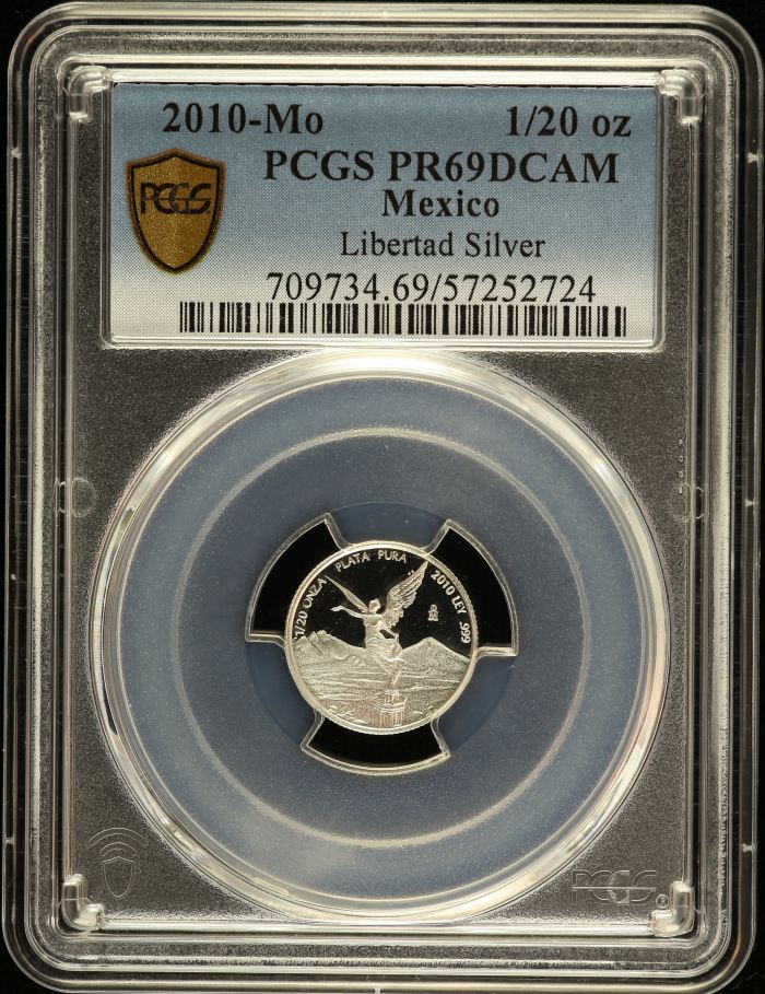 Modern Silver & Minors 1/20 Onza 2010 Mo PCGS PR69DCAM 0149359Modern Silver & Minors 1/20 Onza 2010 Mo PCGS PR69DCAM 0149359