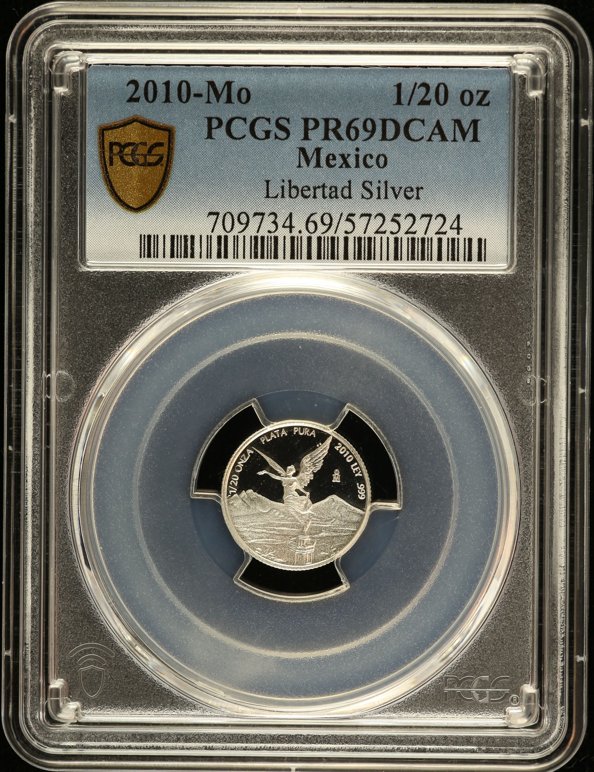 Modern Silver & Minors 1/20 Onza 2010 Mo PCGS PR69DCAM 0149359