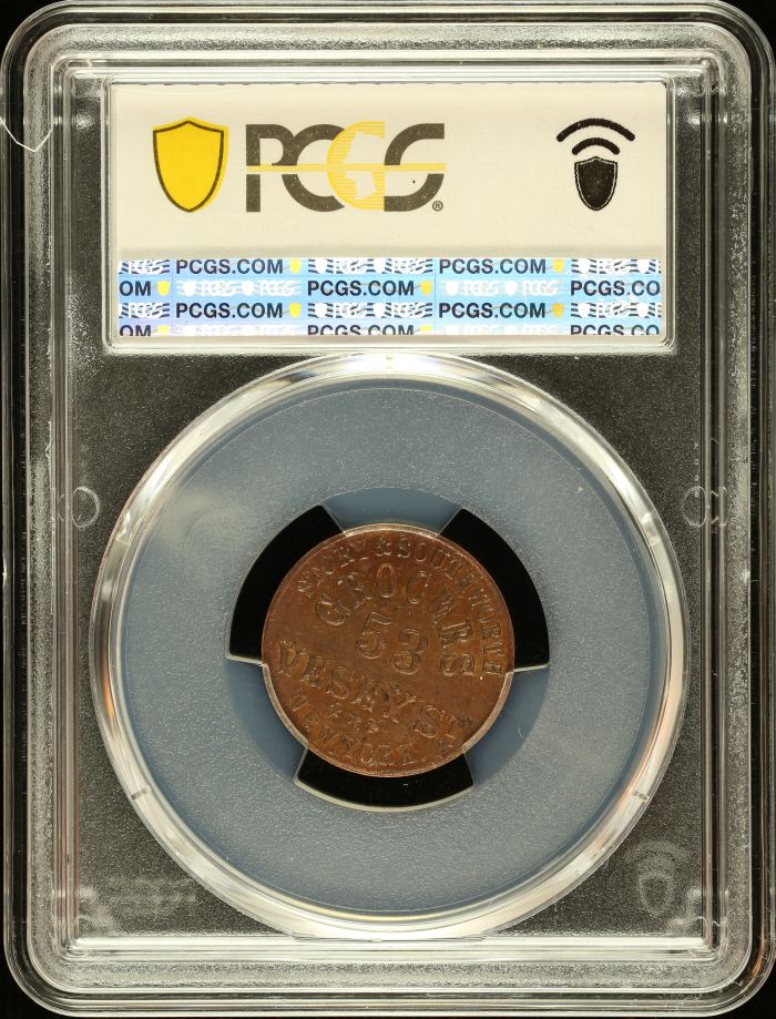 United States Story & Southworth Copper Token (NY) 1863 F-630BV-1a PCGS AU58 0148555United States Story & Southworth Copper Token (NY) 1863 F-630BV-1a PCGS AU58 0148555 - Image 2