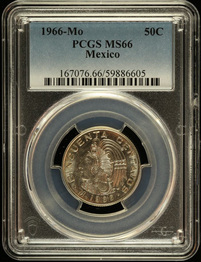 Modern Silver & Minors 50 Centavo 1966 Mo PCGS MS66 0148918Modern Silver & Minors 50 Centavo 1966 Mo PCGS MS66 0148918