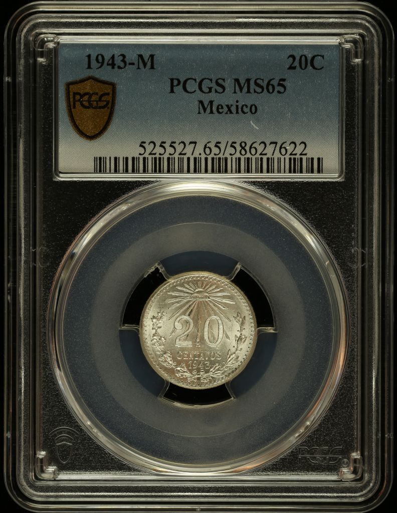 Modern Silver & Minors 20 Centavo 1943 M PCGS MS65 0147616
