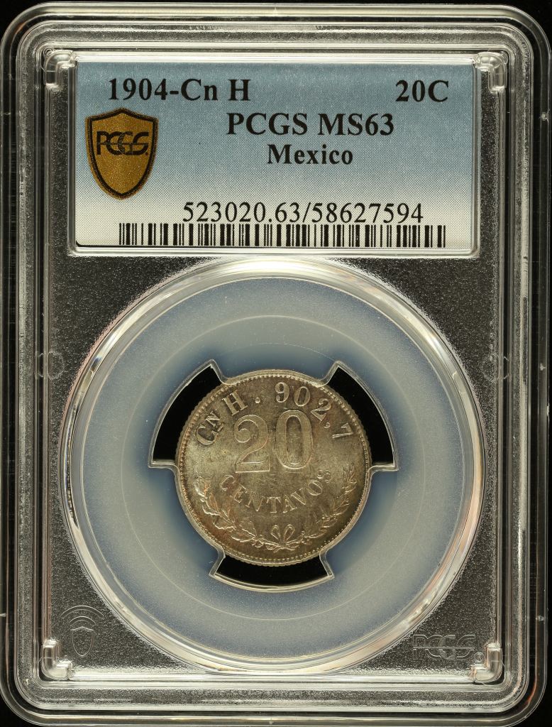 Republic Silver & Minors 20 Centavo 1904 Cn H PCGS MS63 0147629