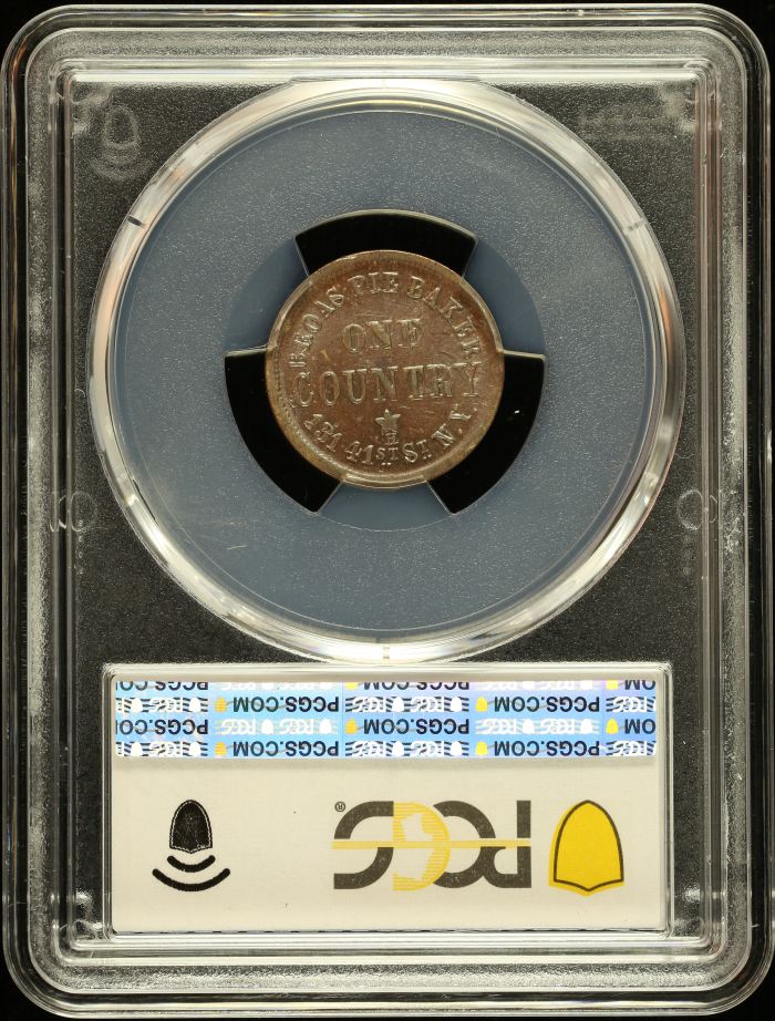 United States Broas Pie Baker Copper Token (NY) 1863 F-630M-1a PCGS MS64BN 0148557United States Broas Pie Baker Copper Token (NY) 1863 F-630M-1a PCGS MS64BN 0148557 - Image 2