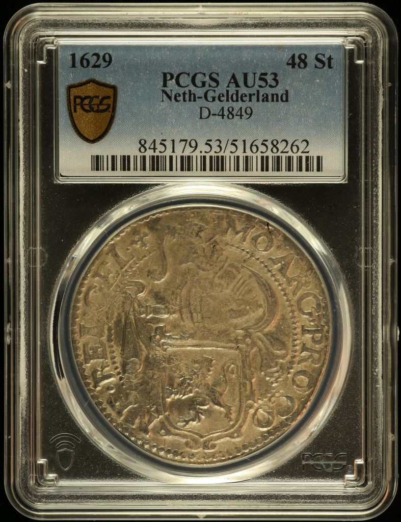 Netherlands 48 Stuivers 1629 Gelderland DAV-4849 PCGS AU53 0149296
