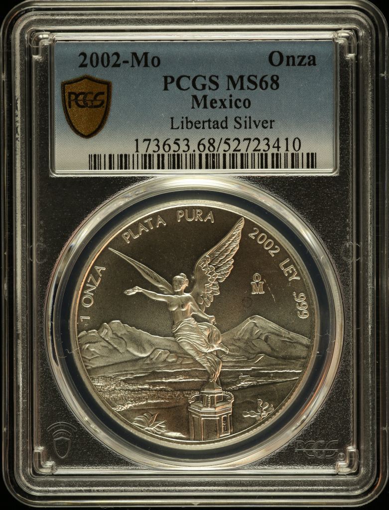 Modern Silver & Minors Onza 2002 Mo PCGS MS68 0149614