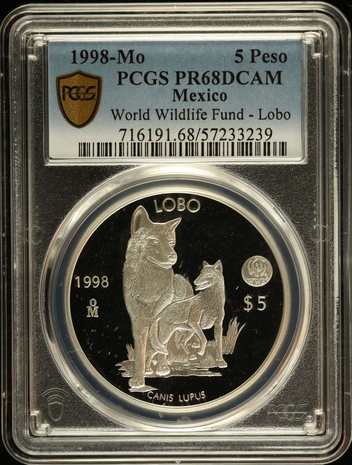Modern Silver & Minors 5 Peso 1998 Mo PCGS PR68DCAM 0149375Modern Silver & Minors 5 Peso 1998 Mo PCGS PR68DCAM 0149375
