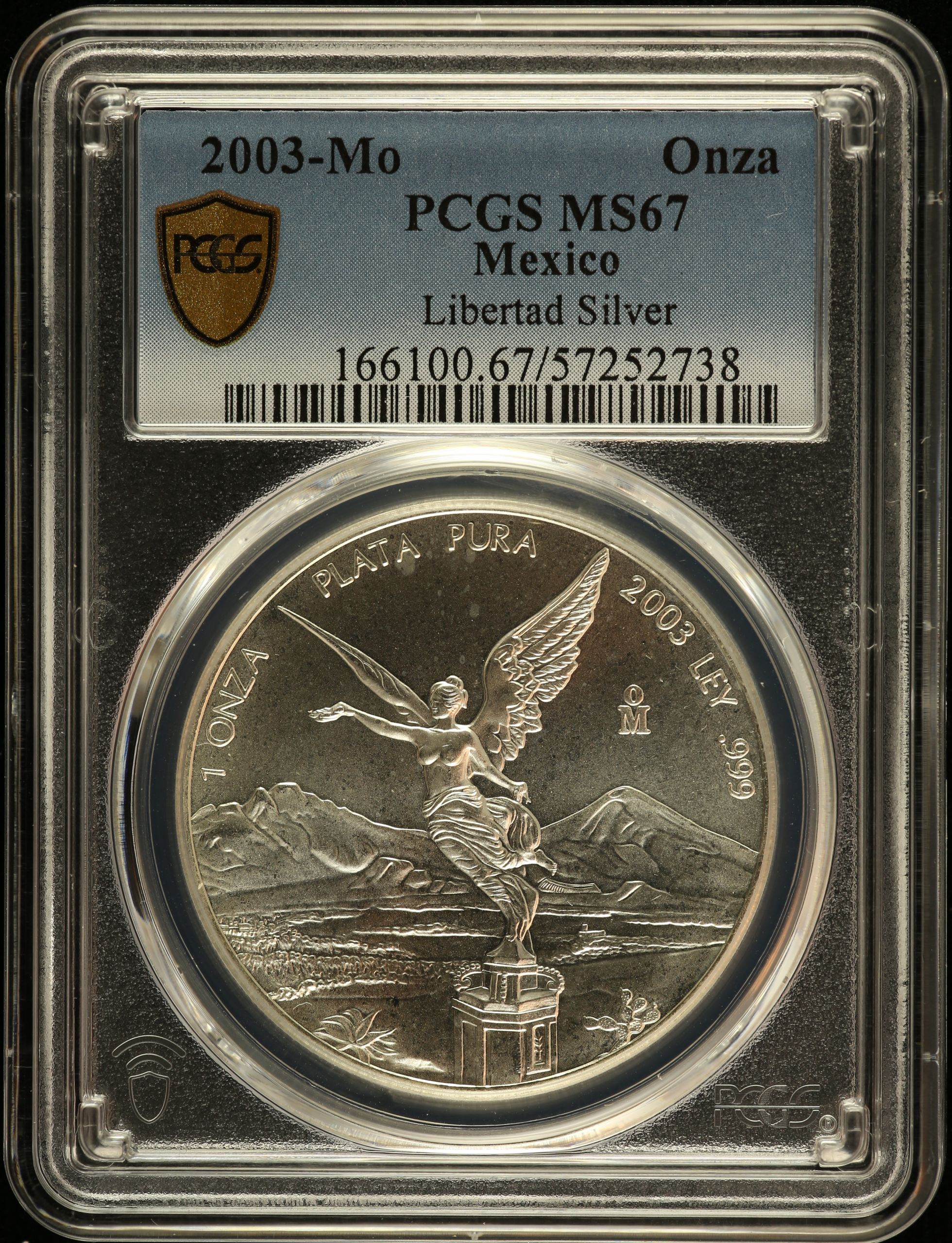 Modern Silver & Minors Onza 2003 Mo PCGS MS67 0149337