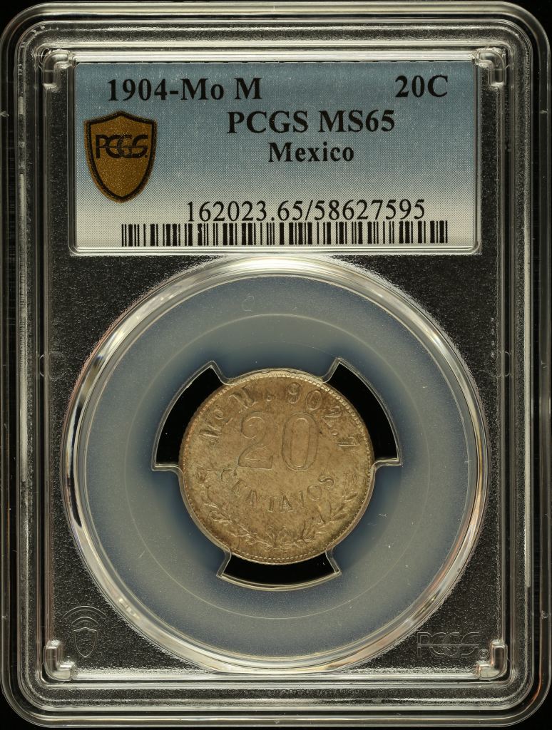 Republic Silver & Minors 20 Centavo 1904 Mo M PCGS MS65 0147630