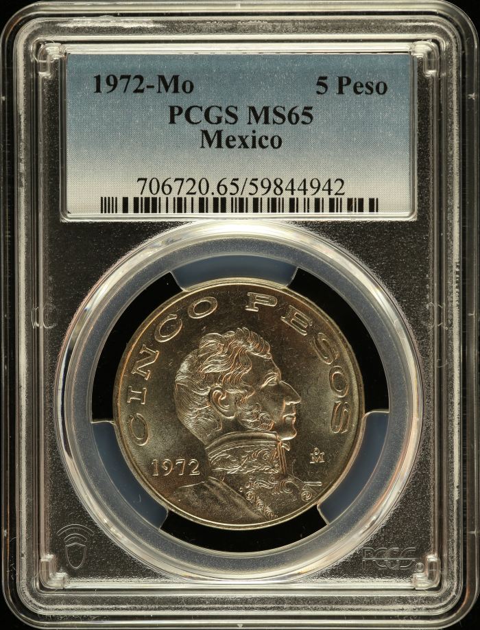 Modern Silver & Minors 5 Peso 1972 Mo PCGS MS65 0149143Modern Silver & Minors 5 Peso 1972 Mo PCGS MS65 0149143