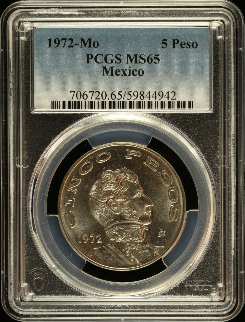 Modern Silver & Minors 5 Peso 1972 Mo PCGS MS65 0149143