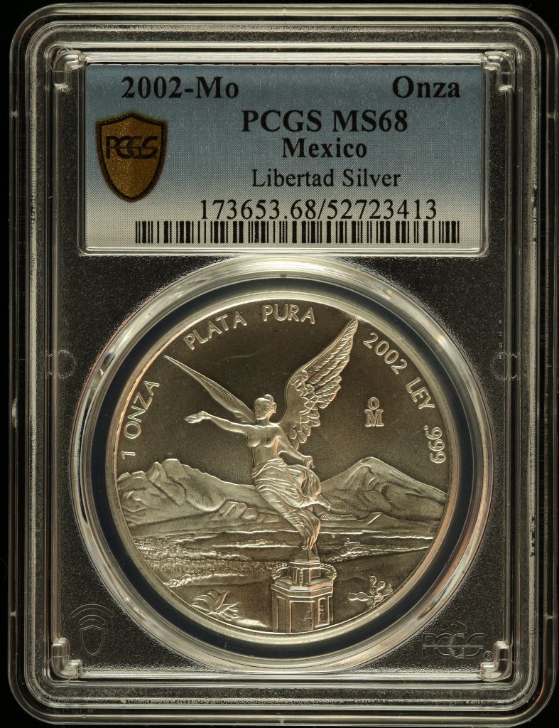 Modern Silver & Minors Onza 2002 Mo PCGS MS68 0149615