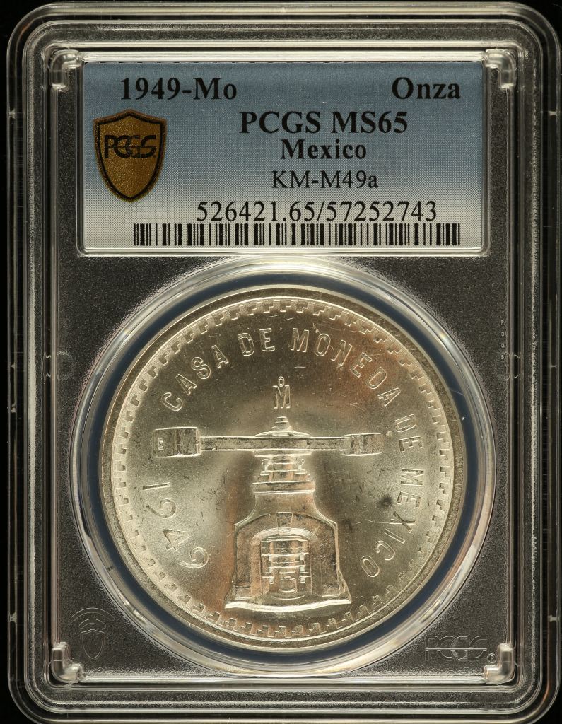 Modern Silver & Minors Onza 1949 Mo PCGS MS65 KM-M49a 0149376