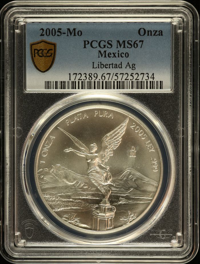 Modern Silver & Minors Onza 2005 Mo PCGS MS67 0149338Modern Silver & Minors Onza 2005 Mo PCGS MS67 0149338