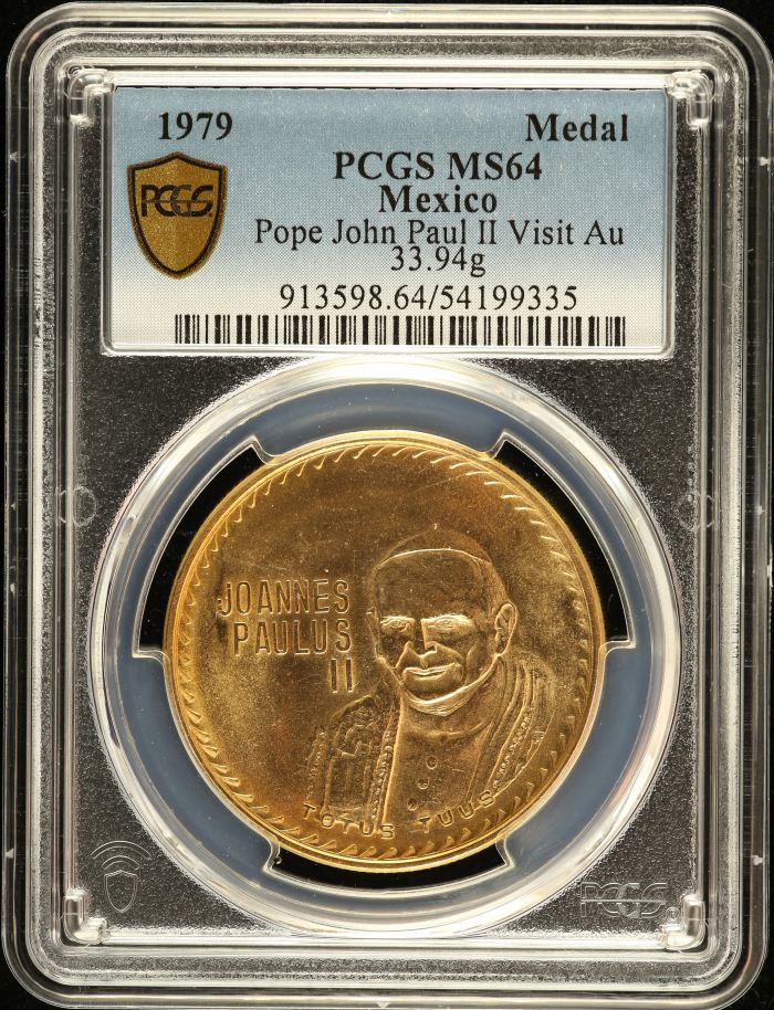 Modern Gold Pope John Paul II Visit Gold Medal 1979 PCGS MS64 0149379Modern Gold Pope John Paul II Visit Gold Medal 1979 PCGS MS64 0149379