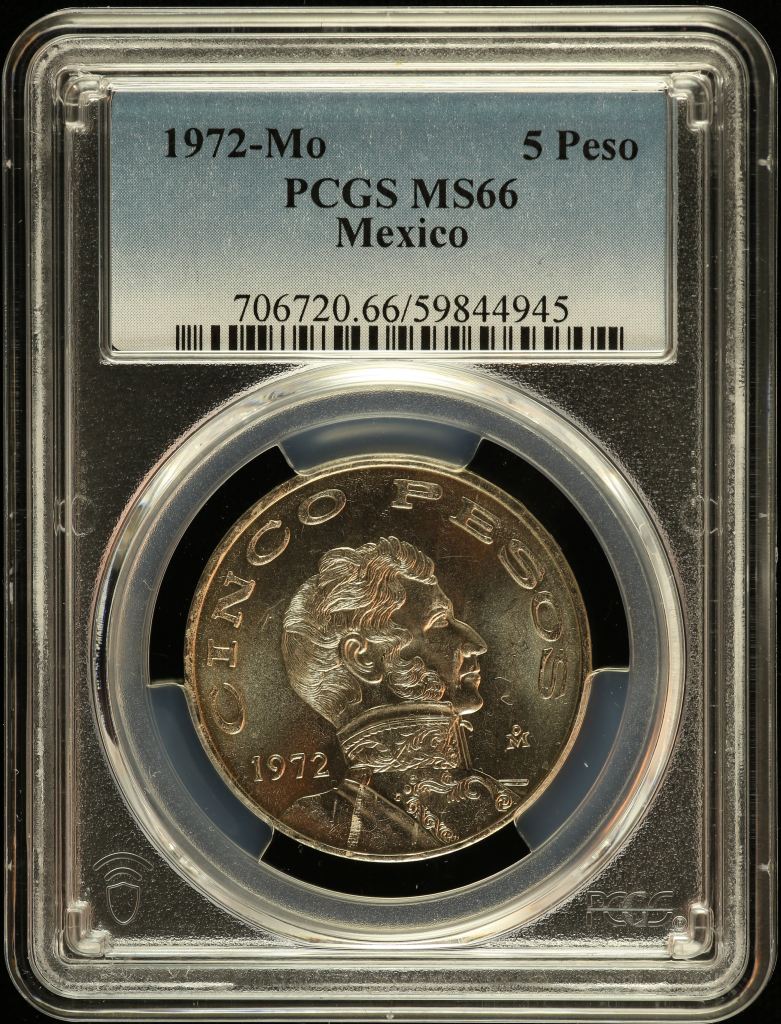 Modern Silver & Minors 5 Peso 1972 Mo PCGS MS66 0149171