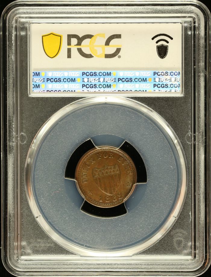 United States USS Monitor Copper Token  1863 F-240/341a PCGS AU58 0148560United States USS Monitor Copper Token  1863 F-240/341a PCGS AU58 0148560 - Image 2