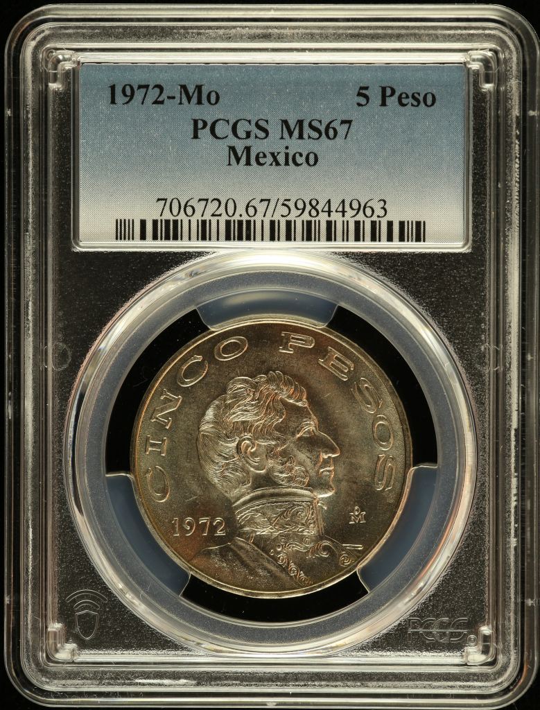 Modern Silver & Minors 5 Peso 1972 Mo PCGS MS67 0149175