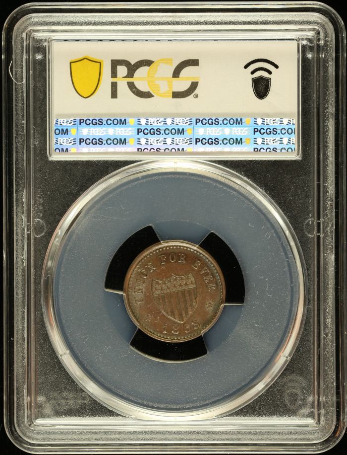 United States USS Monitor Copper Token 1863 F-240/341a PCGS AU58 0148562United States USS Monitor Copper Token 1863 F-240/341a PCGS AU58 0148562 - Image 2