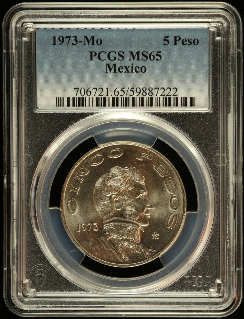 Modern Silver & Minors 5 Peso 1973 Mo PCGS MS65 0149219