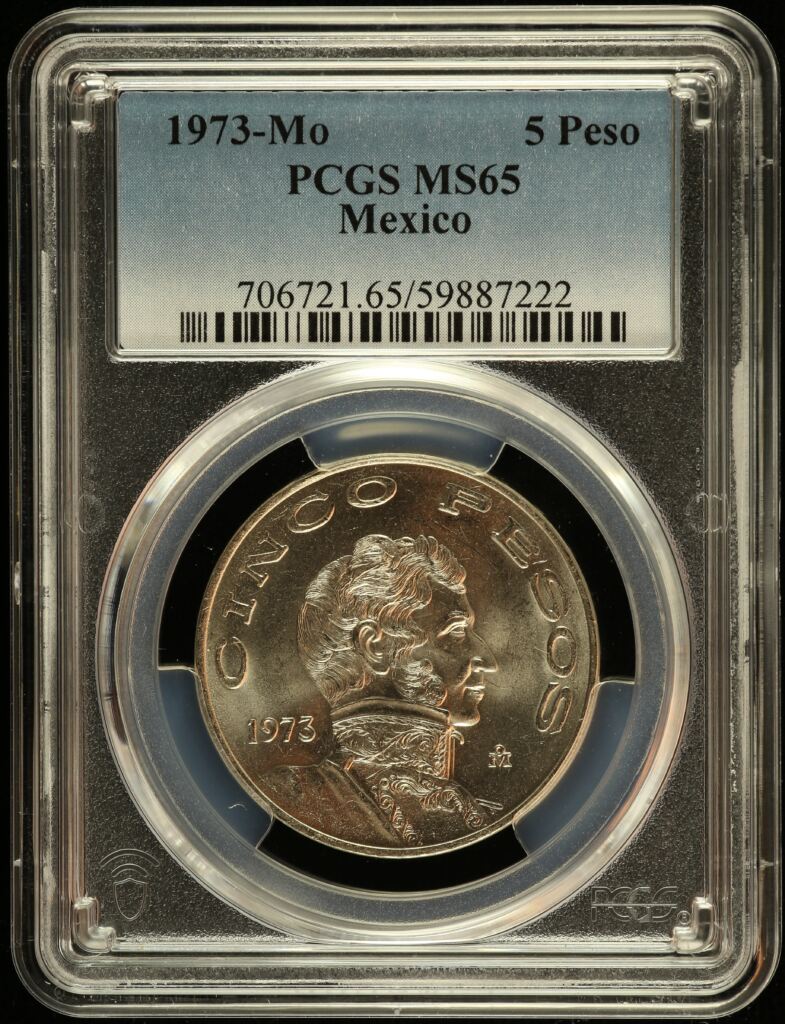 Modern Silver & Minors 5 Peso 1973 Mo PCGS MS65 0149219Property of World Numismatics
