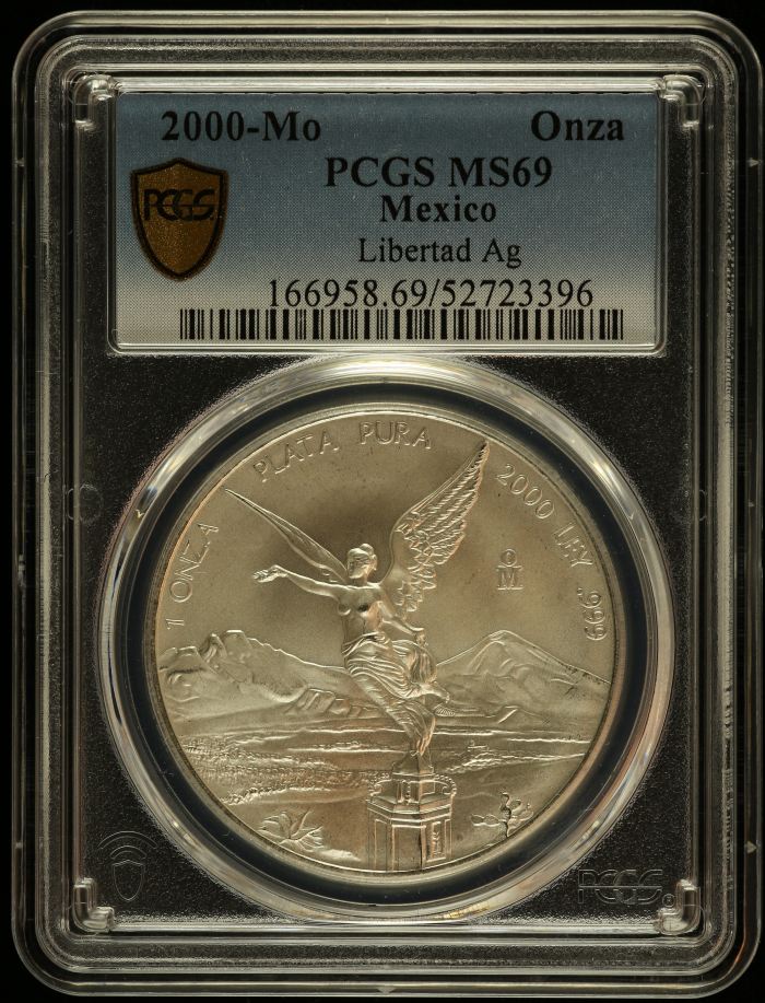 Modern Silver & Minors Onza 2000 Mo PCGS MS69 0149622Modern Silver & Minors Onza 2000 Mo PCGS MS69 0149622