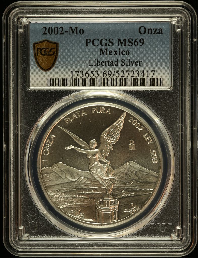 Modern Silver & Minors Onza 2002 Mo PCGS MS69 0149627