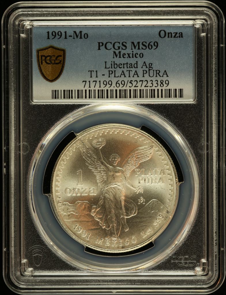 Modern Silver & Minors Onza 1991 Mo PCGS MS69 0149628