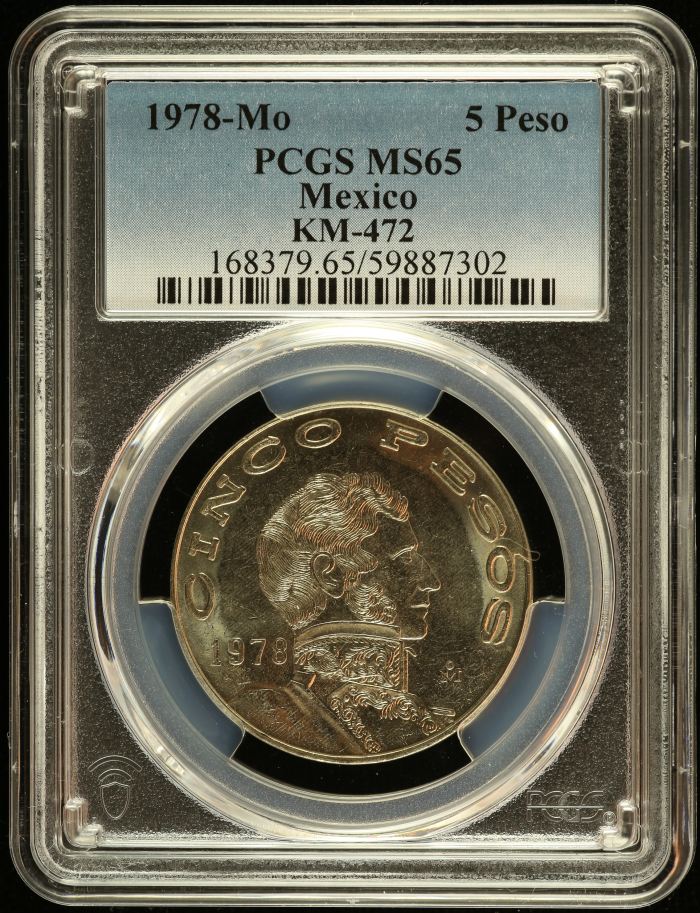 Modern Silver & Minors 5 Peso 1978 Mo KM-472 PCGS MS65 0149265Modern Silver & Minors 5 Peso 1978 Mo KM-472 PCGS MS65 0149265