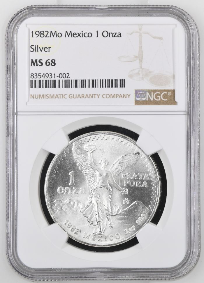 Modern Silver & Minors Onza 1982 Mo NGC MS68 0149632Modern Silver & Minors Onza 1982 Mo NGC MS68 0149632