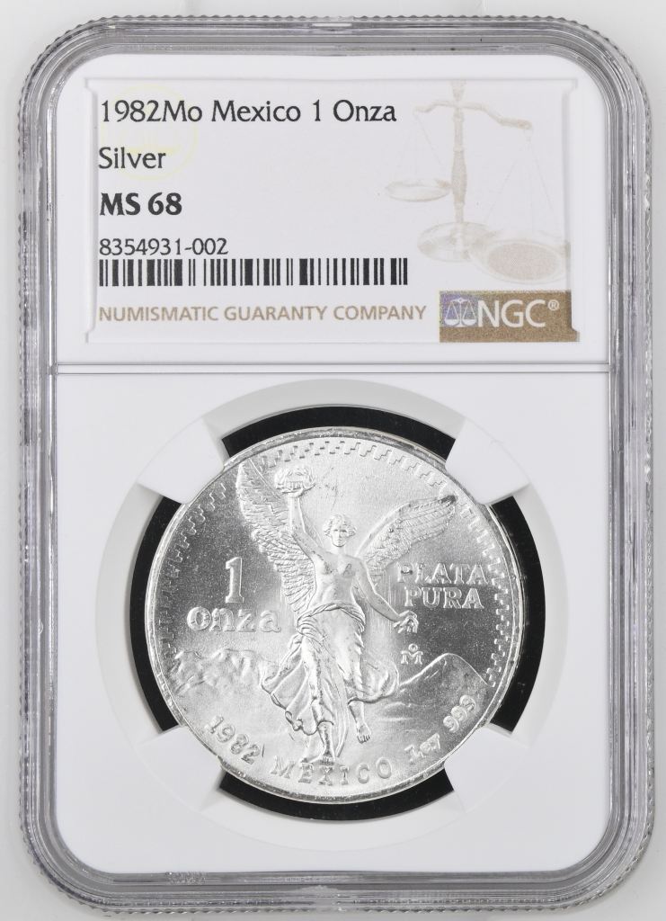 Modern Silver & Minors Onza 1982 Mo NGC MS68 0149632