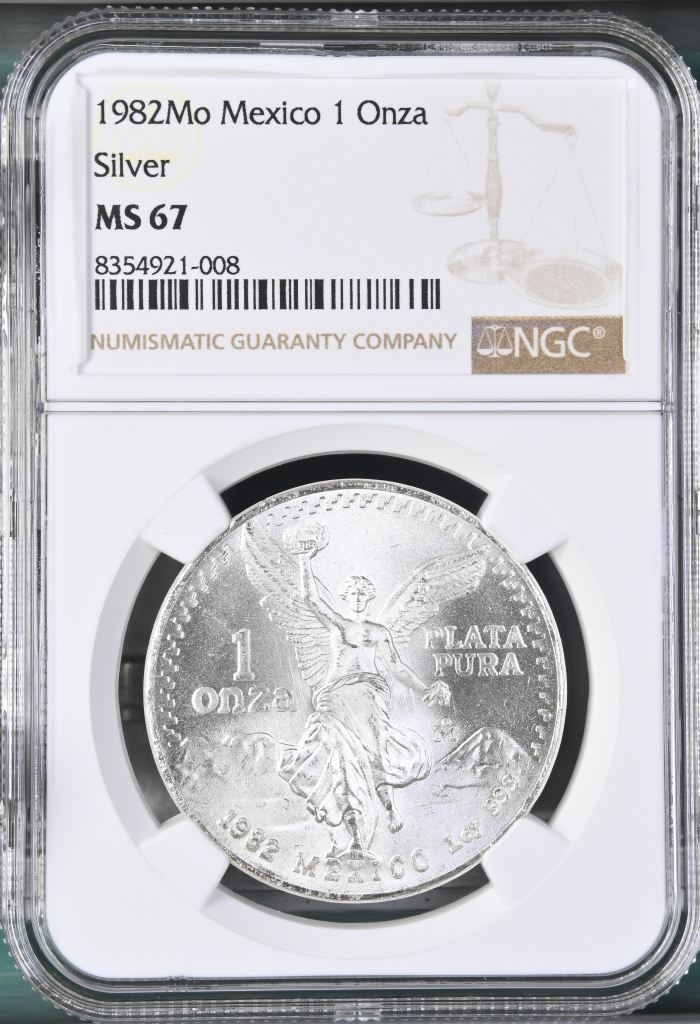 Modern Silver & Minors Onza 1982 Mo NGC MS67 0149636