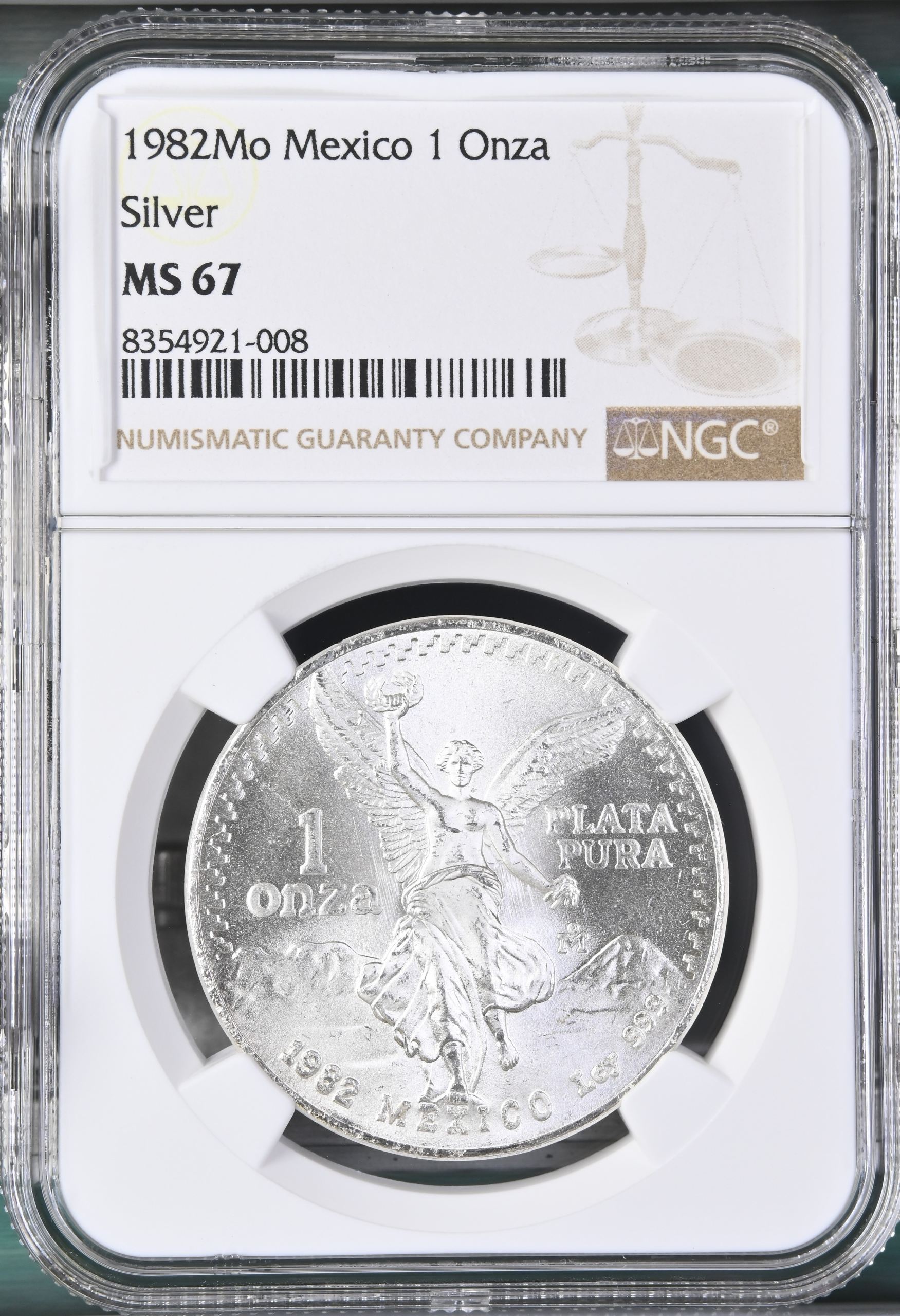Modern Silver & Minors Onza 1982 Mo NGC MS67 0149636