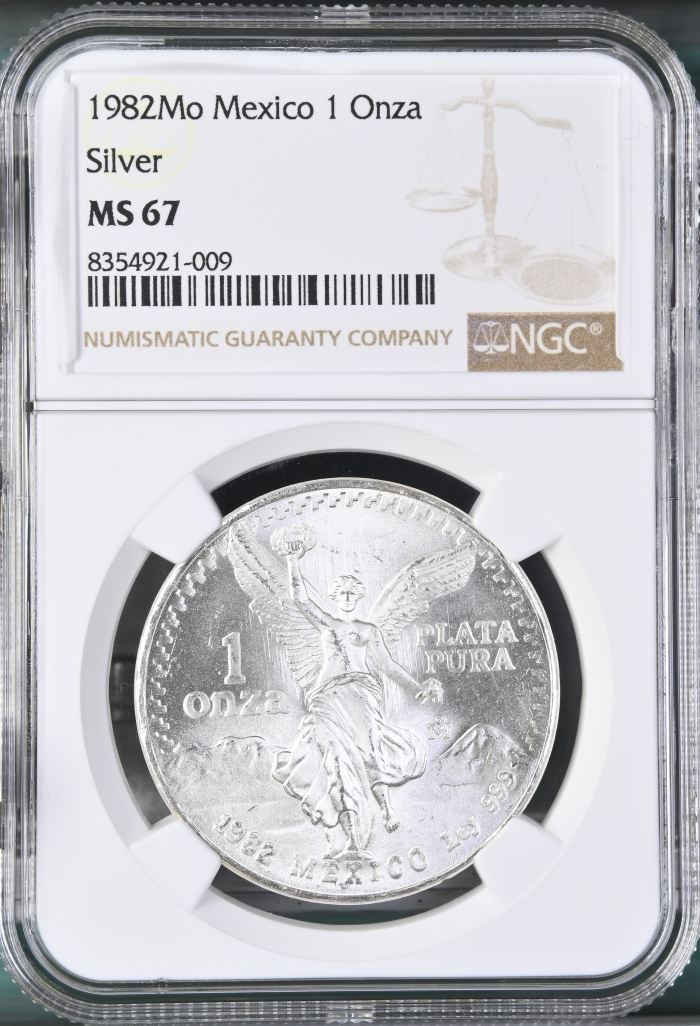 Modern Silver & Minors Onza 1982 Mo NGC MS67 0149637Modern Silver & Minors Onza 1982 Mo NGC MS67 0149637