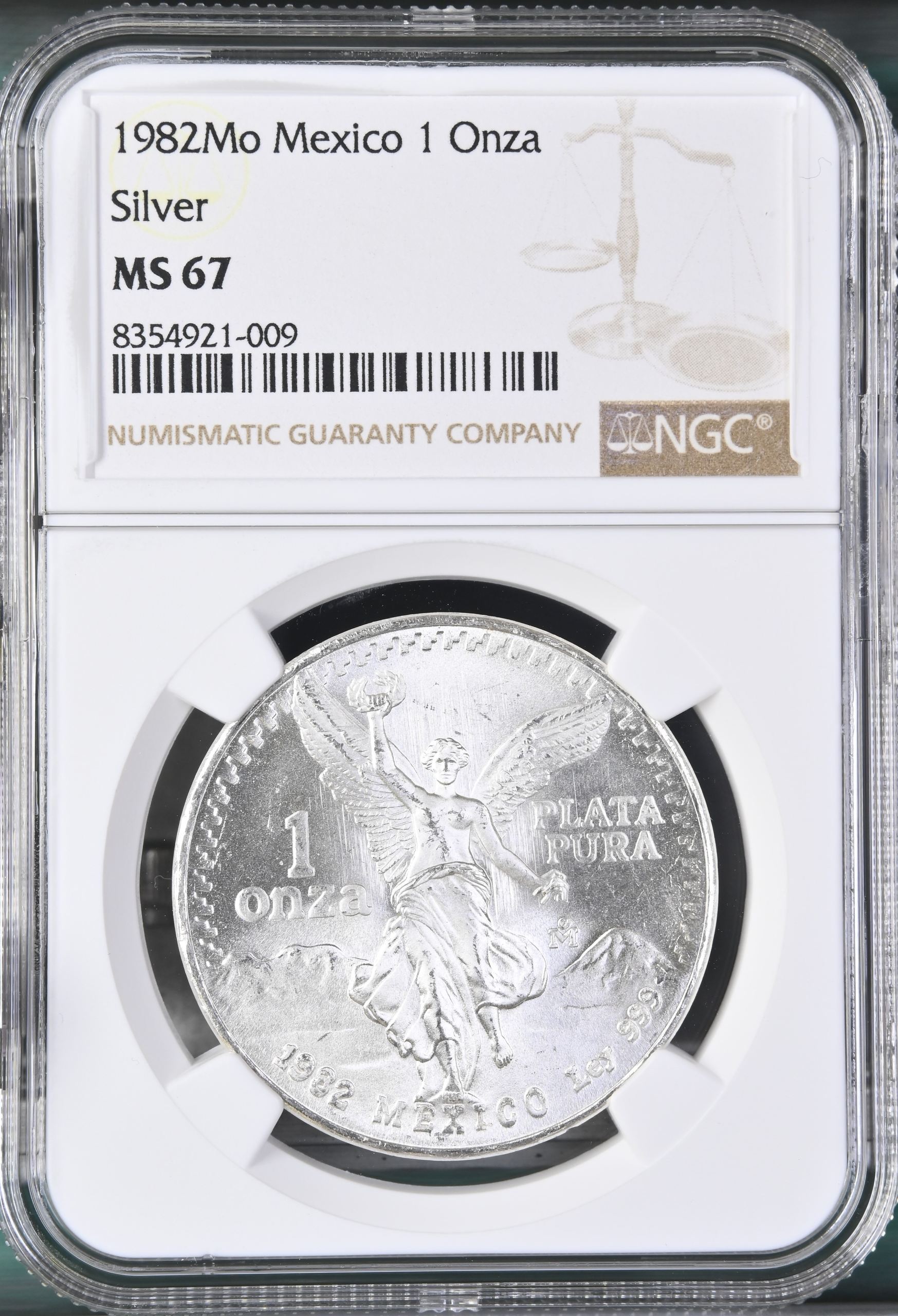 Modern Silver & Minors Onza 1982 Mo NGC MS67 0149637