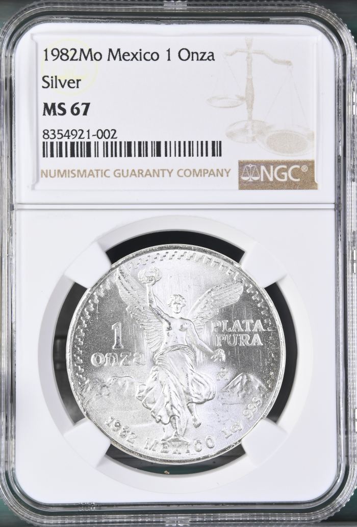 Modern Silver & Minors Onza 1982 Mo NGC MS67 0149638Modern Silver & Minors Onza 1982 Mo NGC MS67 0149638