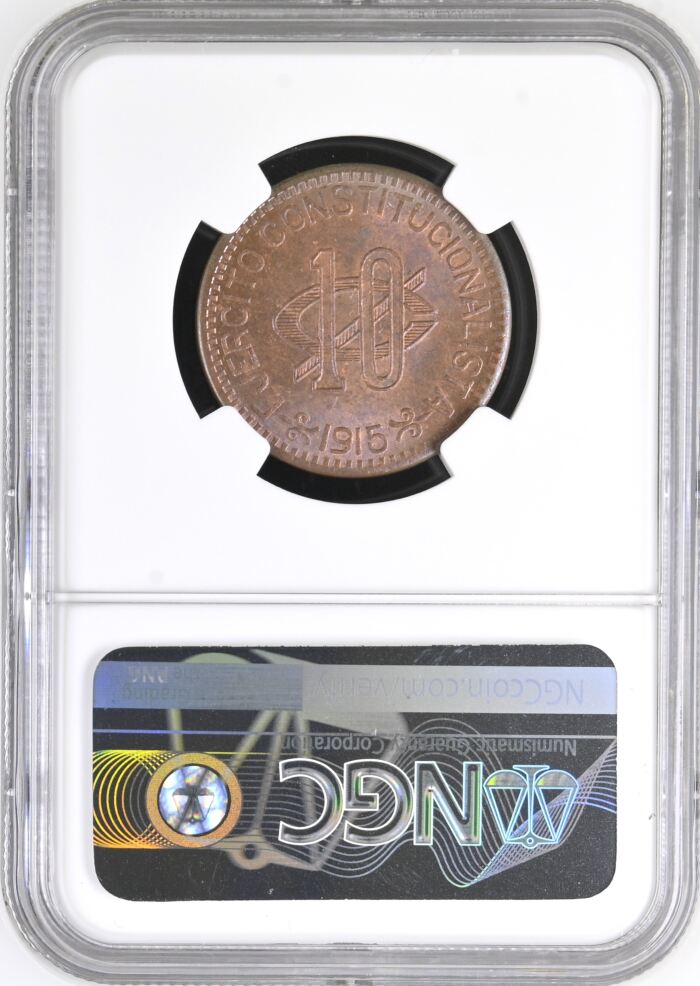 Chihuahua 10 Centavo 1915 Chihuahua NGC MS64RB 0149931Chihuahua 10 Centavo 1915 Chihuahua NGC MS64RB 0149931 - Image 2