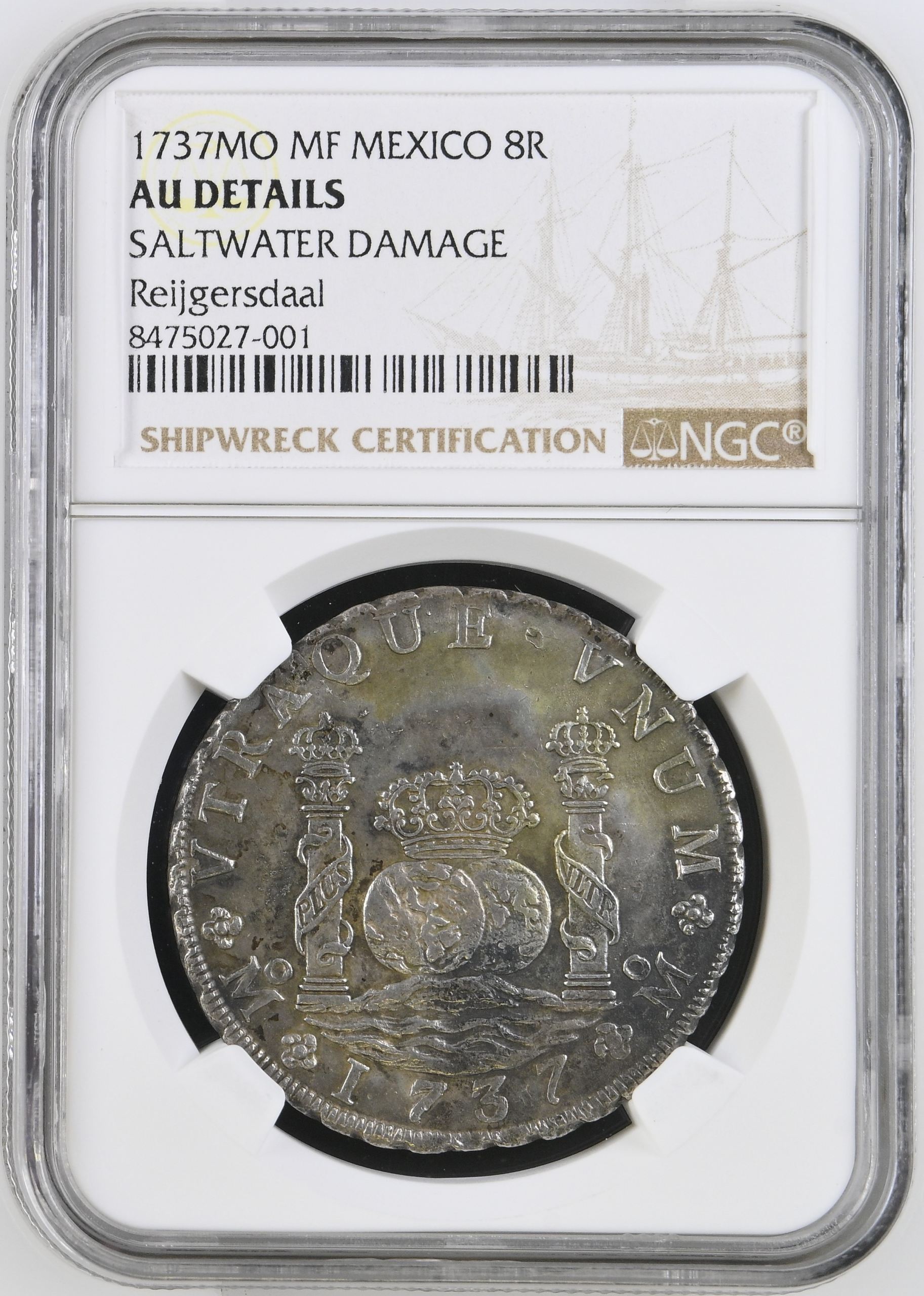Colonial Silver & Minors Reijgersdaal (1747) 8 Reales 1737 Mo MF NGC AU Details 0150238